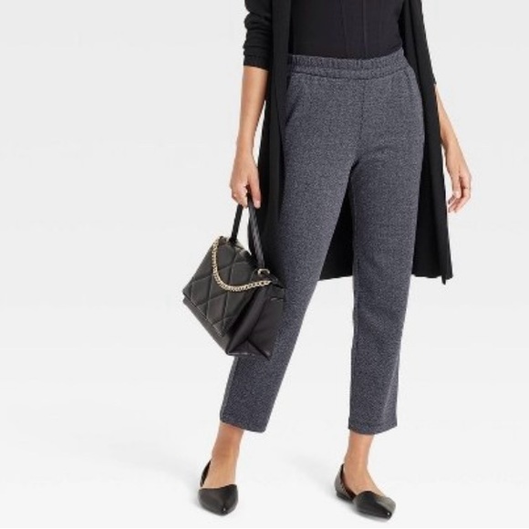 High-Rise Knit Pants Gray Sz Sm - Picture 2 of 16